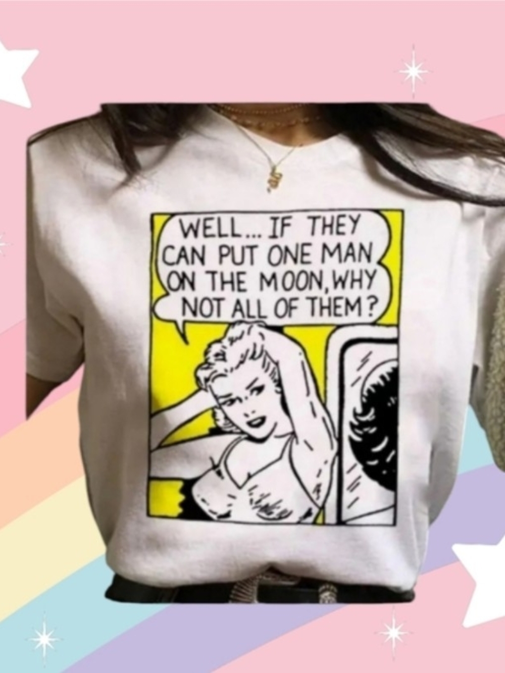 Graphic White Women’s Comic-Print Tee